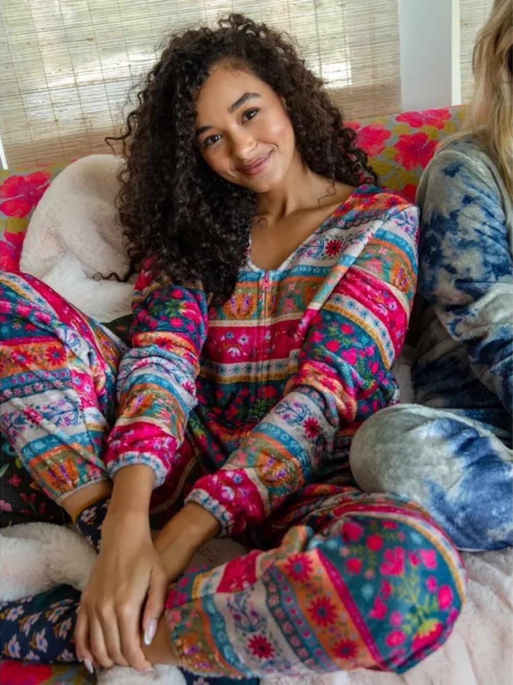Natural Life Cozy Multicolor Fair Isle Women’s One-Piece Pajama Jumpsuit